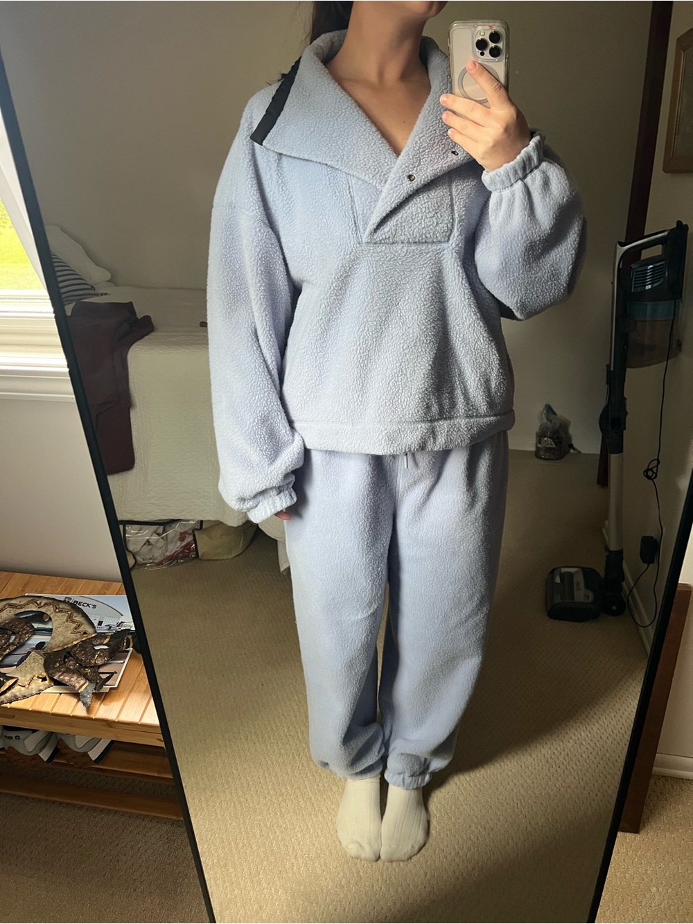 FP Movement by Free People Light Blue Sherpa Jogger Set